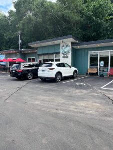 Parking lot at the Oasis Café.